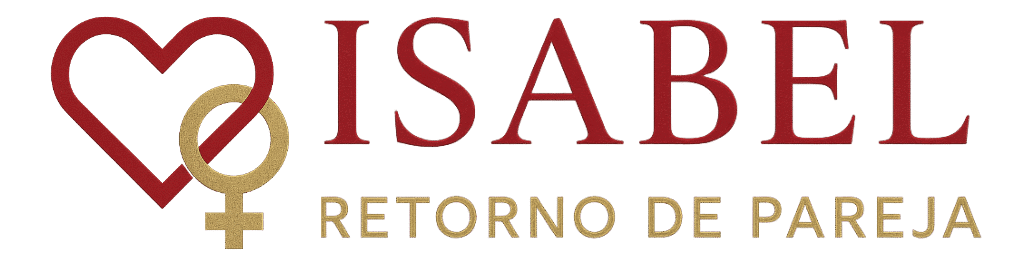 Logo de Isabel Retorno de Pareja con corazón rojo y símbolo dorado de Venus